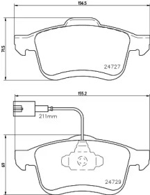 HELLA PAGID 8db355024691 -  Комплект тормозных колодок, дисковый тормоз